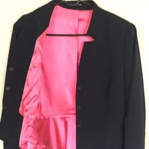 Tahari Navy Blue Suit Jacket Size 8 EUC